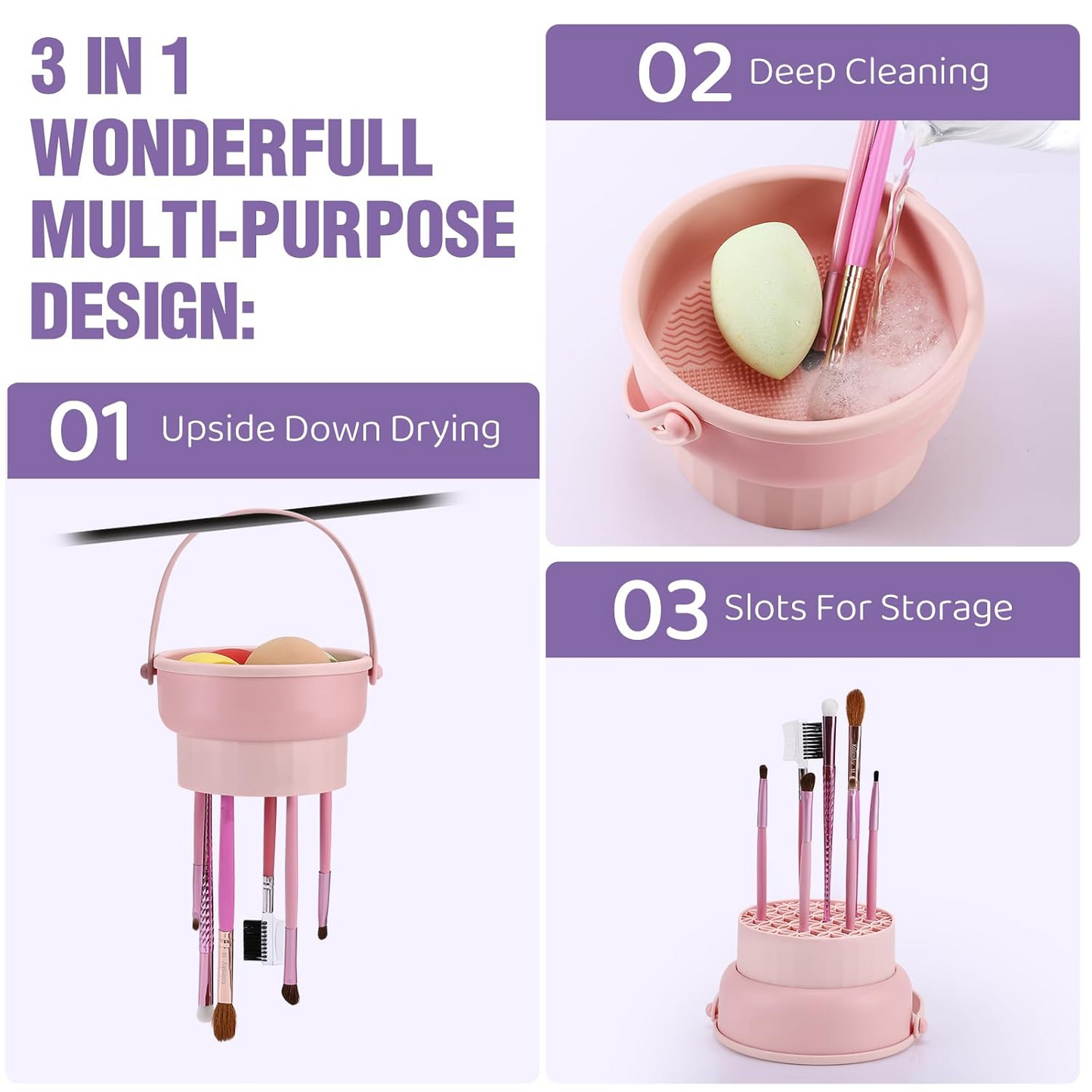 ✨Today's Special 30% Off✨Makeup Brush Cleaner Mat 3 in 1