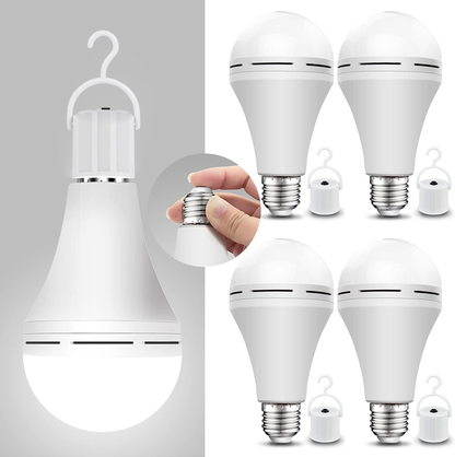 2-in-1 Rechargeable LED Bulb | Normal & Emergency Light for Home & Camping. Be Prepared for Blackouts! 🏠✨ Shop the 4-Pack Value Deal!