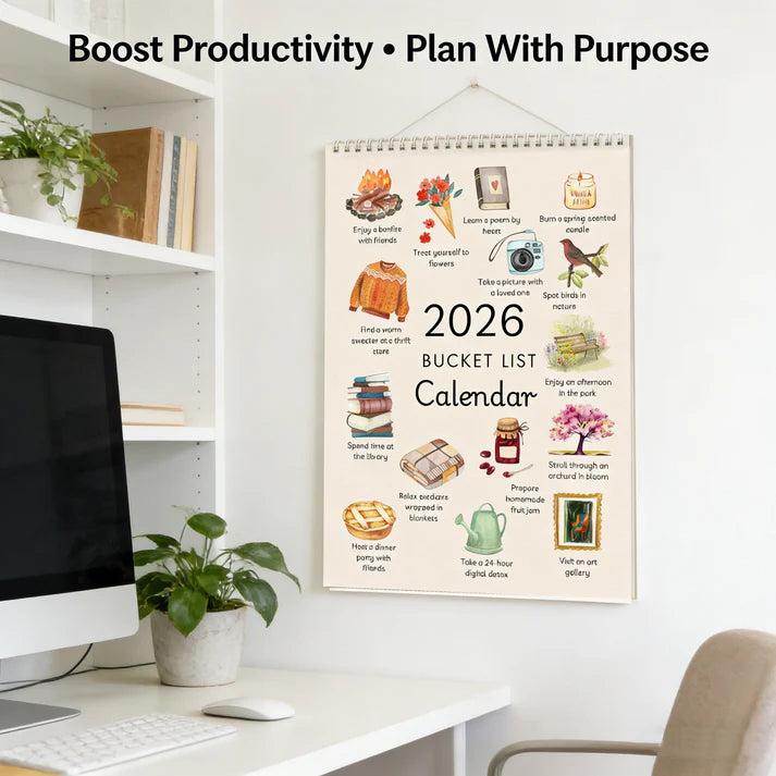 📅2026 Bucket List Spiral Calendar: Slow Down & Savor the Seasons