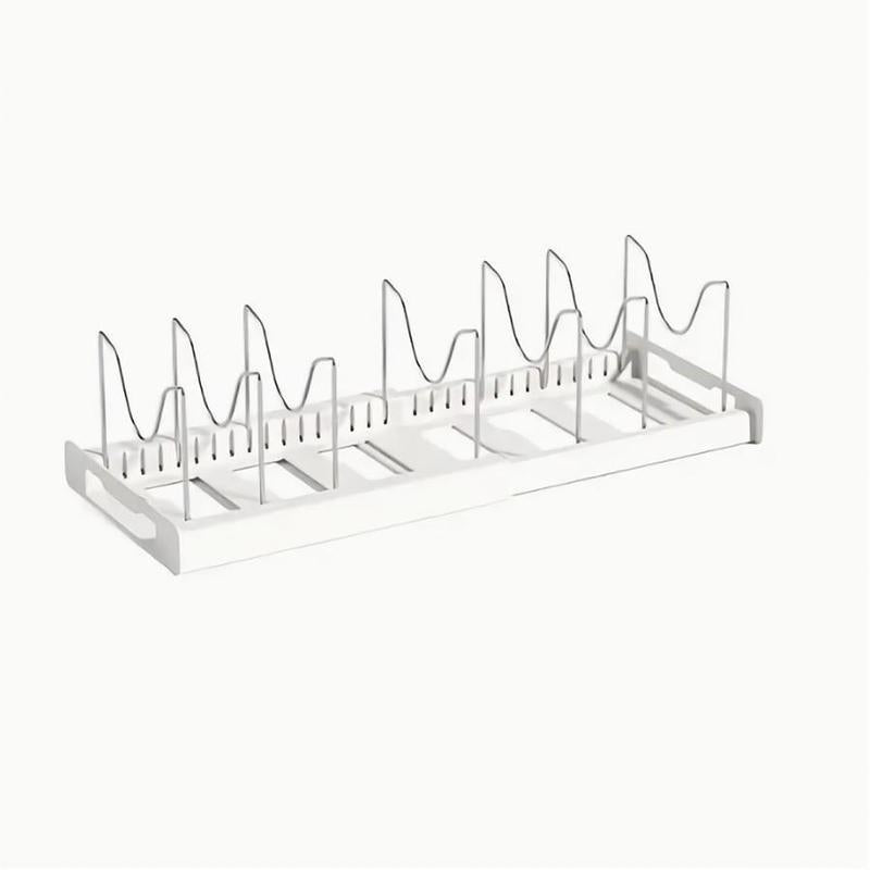 Expandable Pot & Pan Organizer Rack | End Cabinet Clutter Instantly! 🍳 Customizable Stainless Steel Dividers. 🎉 Limited Time Offer!