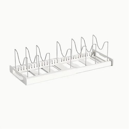 Expandable Pot & Pan Organizer Rack | End Cabinet Clutter Instantly! 🍳 Customizable Stainless Steel Dividers. 🎉 Limited Time Offer!