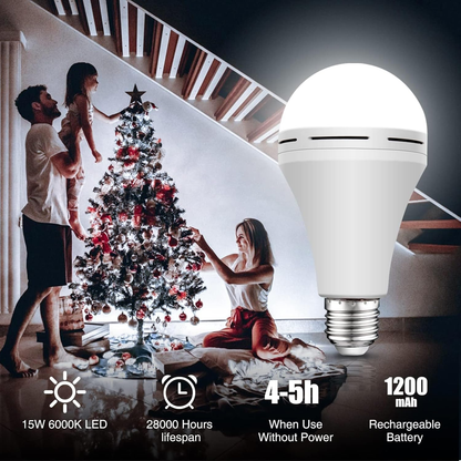 2-in-1 Rechargeable LED Bulb | Normal & Emergency Light for Home & Camping. Be Prepared for Blackouts! 🏠✨ Shop the 4-Pack Value Deal!