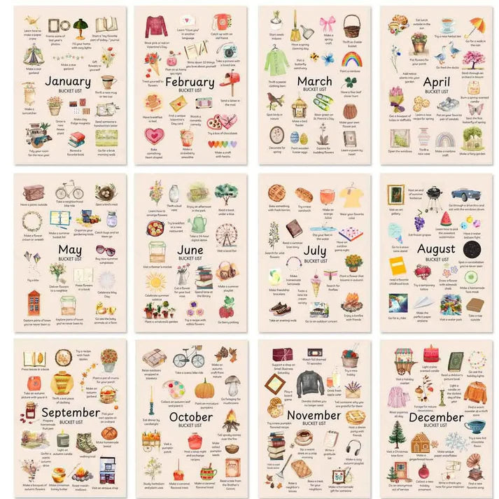 📅2026 Bucket List Spiral Calendar: Slow Down & Savor the Seasons