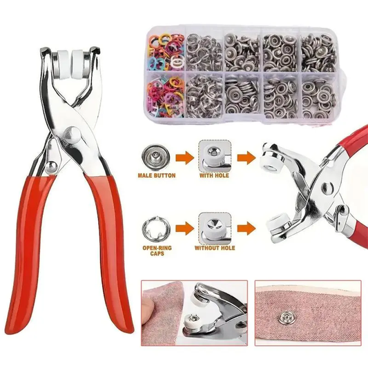 100-Piece Invisible Metal Snap Kit 🔥 with Installing Pliers | Easy DIY for Clothing, Hats & Crafts! ⏳ Limited Time Offer!