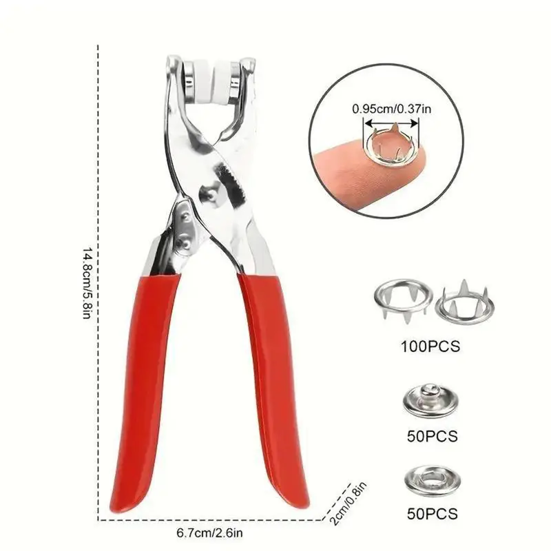 100-Piece Invisible Metal Snap Kit 🔥 with Installing Pliers | Easy DIY for Clothing, Hats & Crafts! ⏳ Limited Time Offer!