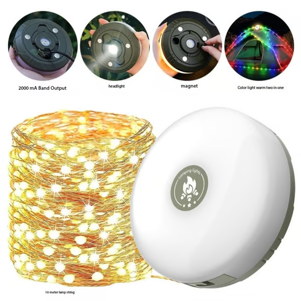 4-in-1 Retractable Camping String Lights 💡 Quick Storage, 8 Modes & Rechargeable! The Ultimate Outdoor Lighting Solution! 🔥 Limited Offer!