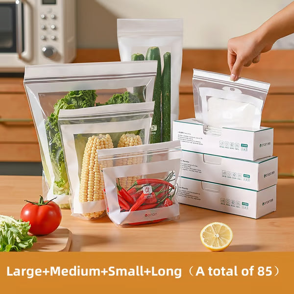 Stop Food Waste! ♻️ Reusable Food Grade Storage Bags - Eco-Friendly & Airtempo! 🍎 Keep Food Fresher, Longer. 🚨 Shop the Sale!