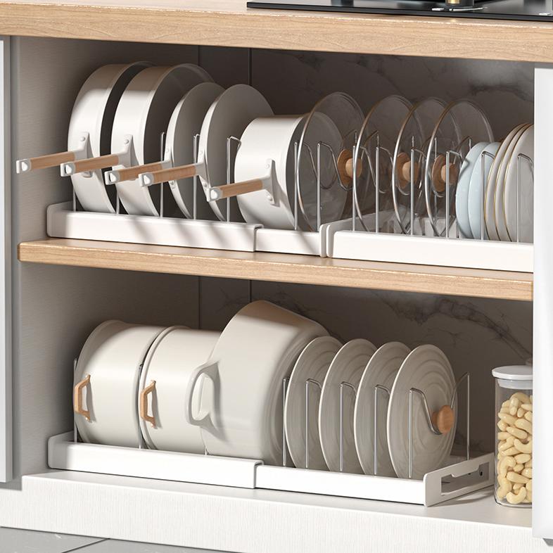 Expandable Pot & Pan Organizer Rack | End Cabinet Clutter Instantly! 🍳 Customizable Stainless Steel Dividers. 🎉 Limited Time Offer!